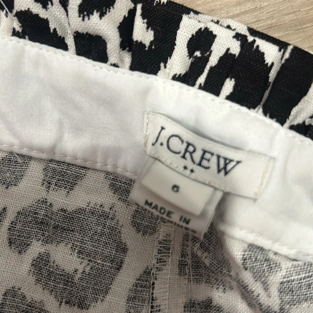 NWT J Crew Leopard Animal Print Ruffle Trim Linen Cotton Shorts